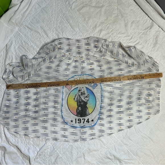 Blondie cardigan up cycle blue white oversized flowing - Picture 4 of 12